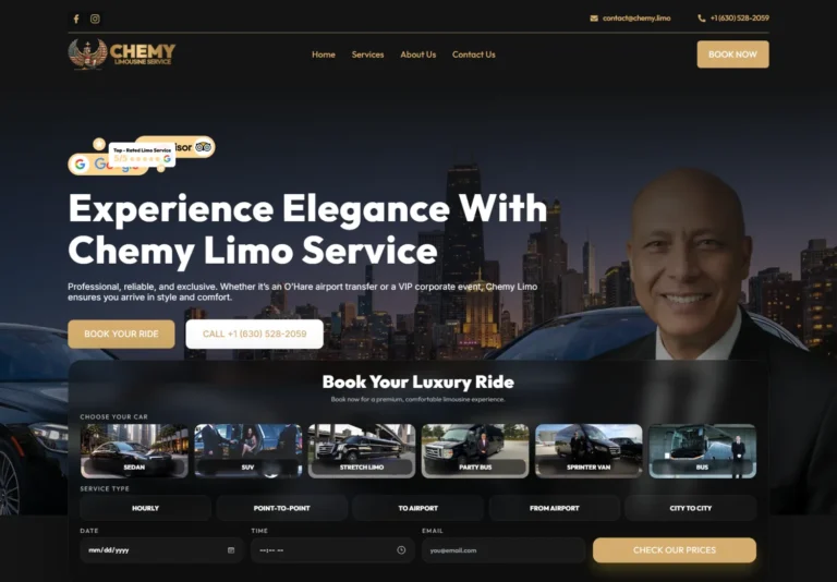 موقع إلكتروني لخدمات الليموزين في بلين فيلد