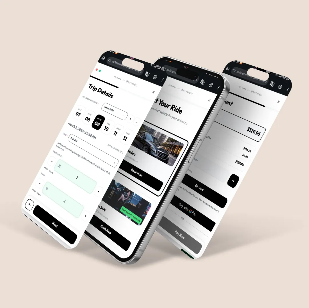 نظام لحجز سيارة ليموزين من موقع الكتروني